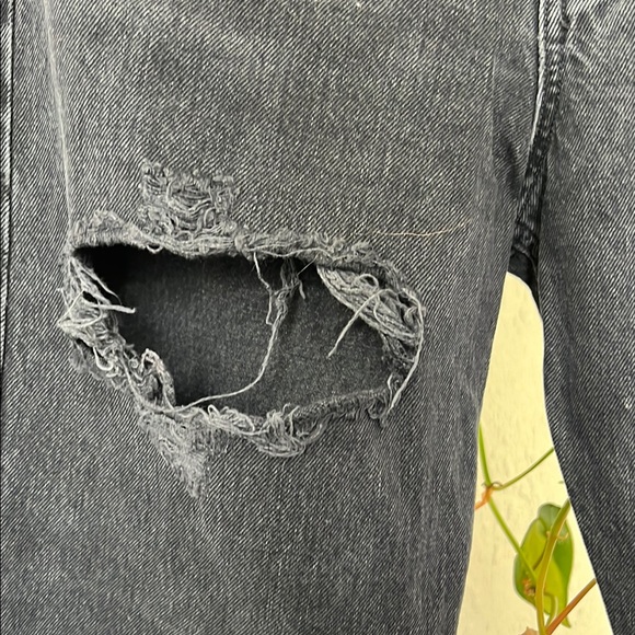 Agolde High Rise Black Distressed Jeans - Picture 4 of 6